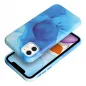 Apple iPhone 11 Hülle Leather Mag Cover Elegant  MagSAFE  Blau Spritzer