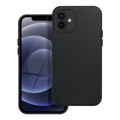 Apple iPhone 12 Hülle Leather Mag Cover Elegant  MagSAFE  Schwarz
