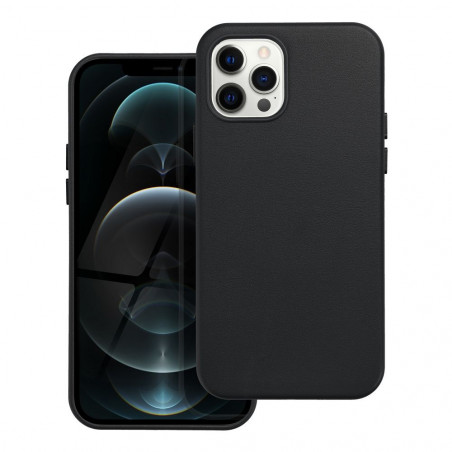 Apple iPhone 12 Pro Hülle Leather Mag Cover Elegant  MagSAFE  Schwarz
