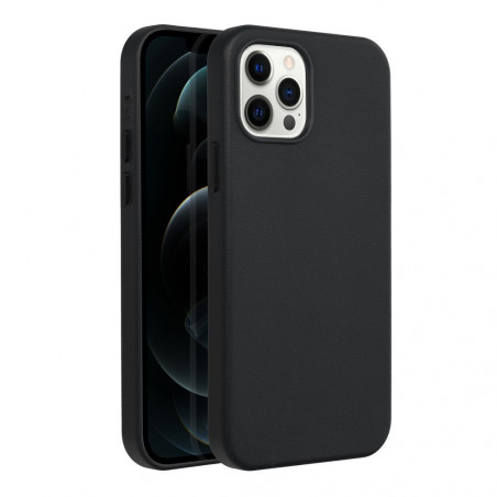 Apple iPhone 12 Pro Hülle Leather Mag Cover Elegant  MagSAFE  Schwarz