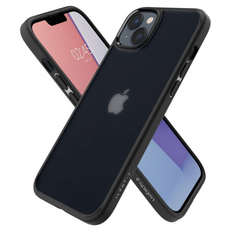 Apple iPhone 14 Hülle Spigen Ultra Hybrid Kristallklar  Frostschwarz
