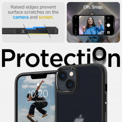 Apple iPhone 14 Hülle Spigen Ultra Hybrid Kristallklar  Frostschwarz