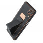 Samsung Galaxy A12 Hülle LEATHER Case Kickstand Schwarz
