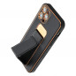 Samsung Galaxy S20 FE Hülle LEATHER Case Kickstand Schwarz