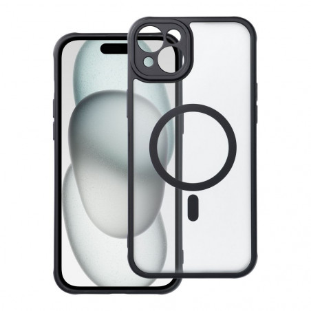 Apple iPhone 15 Plus Hülle Full Matte Mag Cove MagSAFE  Schwarz