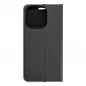 Apple iPhone 15 Pro Book Handytaschen LUNA Book Carbon Kohlenstoff-Faser, Elegant  Schwarz