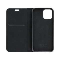 Apple iPhone 15 Pro Book Handytaschen LUNA Book Carbon Kohlenstoff-Faser, Elegant  Schwarz