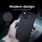 Apple iPhone 15 Pro Book Handytaschen LUNA Book Carbon Kohlenstoff-Faser, Elegant  Schwarz