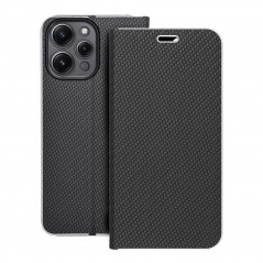 XIAOMI Redmi 12 Book Handytaschen LUNA Book Carbon Kohlenstoff-Faser, Elegant  Schwarz
