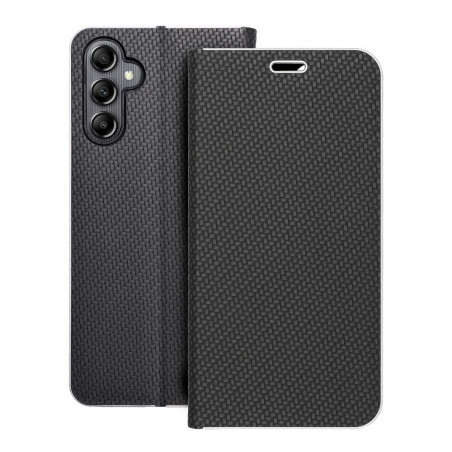 Samsung Galaxy A14 5G Book Handytaschen LUNA Book Carbon Kohlenstoff-Faser, Elegant  Schwarz