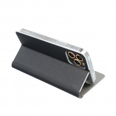 Samsung Galaxy A34 Book Handytaschen LUNA Book Carbon Kohlenstoff-Faser, Elegant  Schwarz