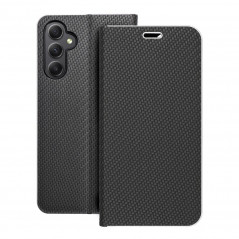 Samsung Galaxy A34 Book Handytaschen LUNA Book Carbon Kohlenstoff-Faser, Elegant  Schwarz