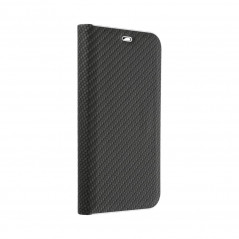 Samsung Galaxy A54 Book Handytaschen LUNA Book Carbon Kohlenstoff-Faser, Elegant  Schwarz