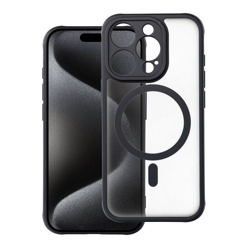 Apple iPhone 15 Pro Hülle Full Matte Mag Cove MagSAFE  Schwarz