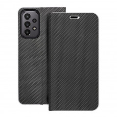 Samsung Galaxy A23 5G Book Handytaschen LUNA Book Carbon Kohlenstoff-Faser, Elegant  Schwarz
