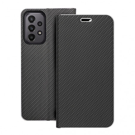 Samsung Galaxy A23 5G Book Handytaschen LUNA Book Carbon Kohlenstoff-Faser, Elegant  Schwarz