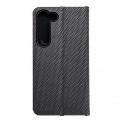 Samsung Galaxy S23 5G Book Handytaschen LUNA Book Carbon Kohlenstoff-Faser, Elegant  Schwarz