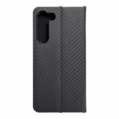 Samsung Galaxy S23 Plus 5G Book Handytaschen LUNA Book Carbon Kohlenstoff-Faser, Elegant  Schwarz