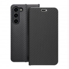 Samsung Galaxy S23 Plus 5G Book Handytaschen LUNA Book Carbon Kohlenstoff-Faser, Elegant  Schwarz