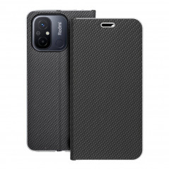 XIAOMI Redmi 12C Book Handytaschen LUNA Book Carbon Kohlenstoff-Faser, Elegant  Schwarz