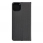 Apple iPhone 15 Plus Book Handytaschen LUNA Book Carbon Kohlenstoff-Faser, Elegant  Schwarz