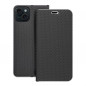 Apple iPhone 15 Plus Book Handytaschen LUNA Book Carbon Kohlenstoff-Faser, Elegant  Schwarz