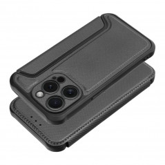 Apple iPhone 15 Pro Book Handytaschen Razor Book Kohlenstoff-Faser, Kohlenstoffmuster  Schwarz