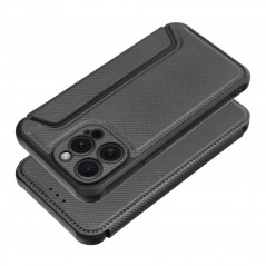 Apple iPhone 15 Pro Max Book Handytaschen Razor Book Kohlenstoff-Faser, Kohlenstoffmuster  Schwarz