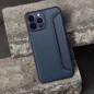 Apple iPhone 15 Pro Book Handytaschen Razor Book Kohlenstoff-Faser, Kohlenstoffmuster  Blau