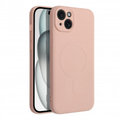 Apple iPhone 15 Plus Hülle Silicone Mag Cover MagSAFE  Rosa