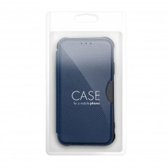 Apple iPhone 15 Plus Book Handytaschen Razor Book Kohlenstoff-Faser, Kohlenstoffmuster  Blau