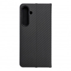 Samsung Galaxy S24 PLUS Book Handytaschen LUNA Book Carbon Kohlenstoff-Faser, Elegant  Schwarz