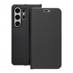 Samsung Galaxy S24 ULTRA Book Handytaschen LUNA Book Carbon Kohlenstoff-Faser, Elegant  Schwarz