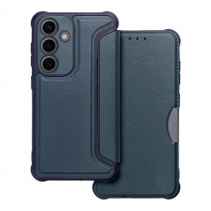 Samsung Galaxy S24 Book Handytaschen Razor Book Kohlenstoff-Faser, Kohlenstoffmuster  Blau