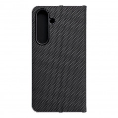 Samsung Galaxy S24 Book Handytaschen LUNA Book Carbon Kohlenstoff-Faser, Elegant  Schwarz