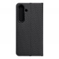 Samsung Galaxy S24 Book Handytaschen LUNA Book Carbon Kohlenstoff-Faser, Elegant  Schwarz