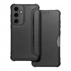 Samsung Galaxy S24 PLUS Book Handytaschen Razor Book Kohlenstoff-Faser, Kohlenstoffmuster  Schwarz