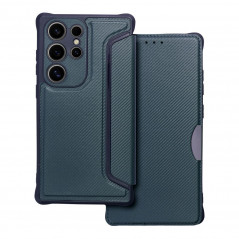 Samsung Galaxy S24 ULTRA Book Handytaschen Razor Book Kohlenstoff-Faser, Kohlenstoffmuster  Blau