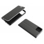 Samsung Galaxy S23 FE Book Handytaschen LUNA Book Carbon Kohlenstoff-Faser, Elegant  Schwarz