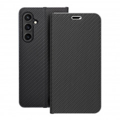 Samsung Galaxy S23 FE Book Handytaschen LUNA Book Carbon Kohlenstoff-Faser, Elegant  Schwarz