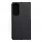 Samsung Galaxy A35 Book Handytaschen LUNA Book Carbon Kohlenstoff-Faser, Elegant  Schwarz