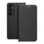 Samsung Galaxy A35 Book Handytaschen LUNA Book Carbon Kohlenstoff-Faser, Elegant  Schwarz