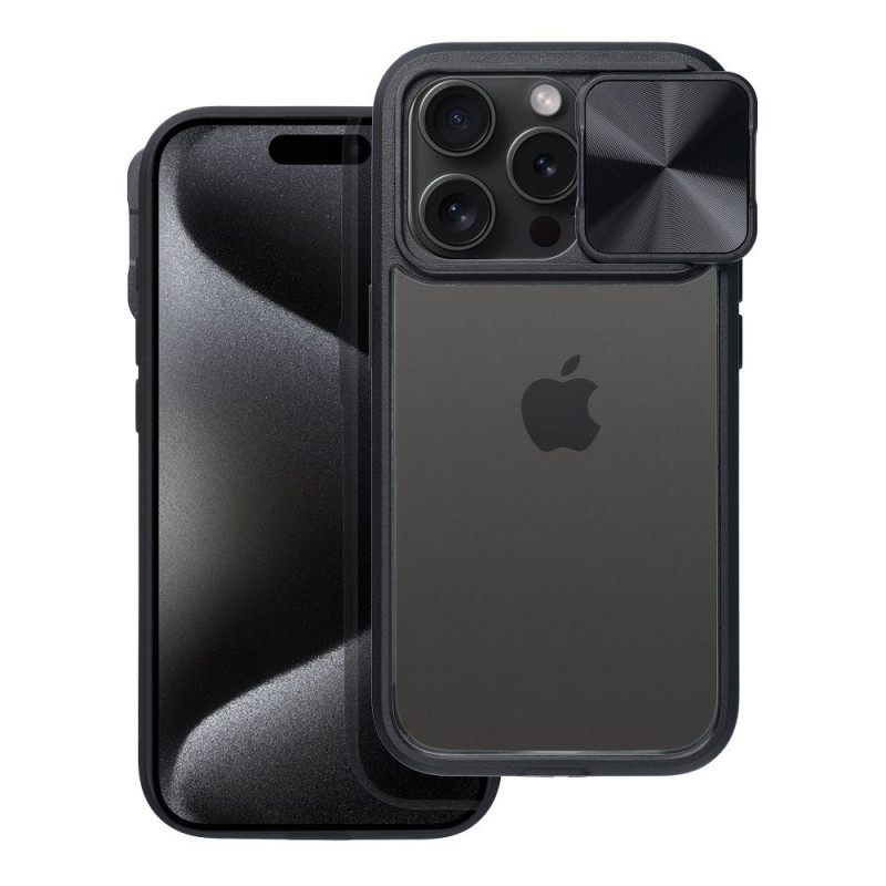 Apple iPhone 15 Plus Hülle Slider Schwarz
