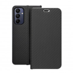 Samsung Galaxy A15 5G Book Handytaschen LUNA Book Carbon Kohlenstoff-Faser, Elegant  Schwarz