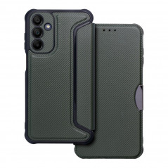Samsung Galaxy A15 5G Book Handytaschen Razor Book Kohlenstoff-Faser, Kohlenstoffmuster  Dunkelgrün