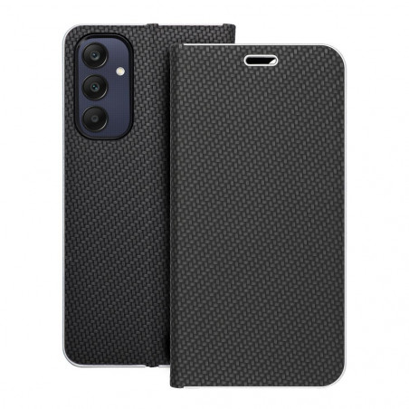 Samsung Galaxy A25 5G Book Handytaschen LUNA Book Carbon Kohlenstoff-Faser, Elegant  Schwarz