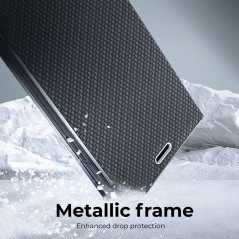 Samsung Galaxy A05 Book Handytaschen LUNA Book Carbon Kohlenstoff-Faser, Elegant  Schwarz