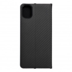 Samsung Galaxy A05 Book Handytaschen LUNA Book Carbon Kohlenstoff-Faser, Elegant  Schwarz