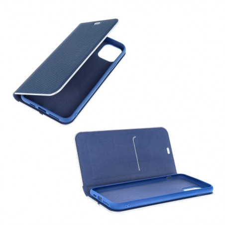 Samsung Galaxy A05 Book Handytaschen LUNA Book Carbon Kohlenstoff-Faser, Elegant  Blau