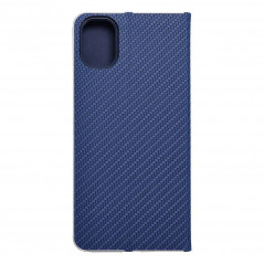 Samsung Galaxy A05 Book Handytaschen LUNA Book Carbon Kohlenstoff-Faser, Elegant  Blau